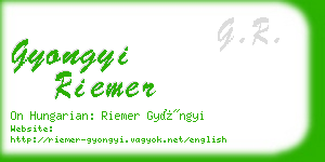 gyongyi riemer business card